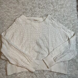 Marine Layer Sweater Womens sz L White Excellent Textured Knit Crewneck Pullover
